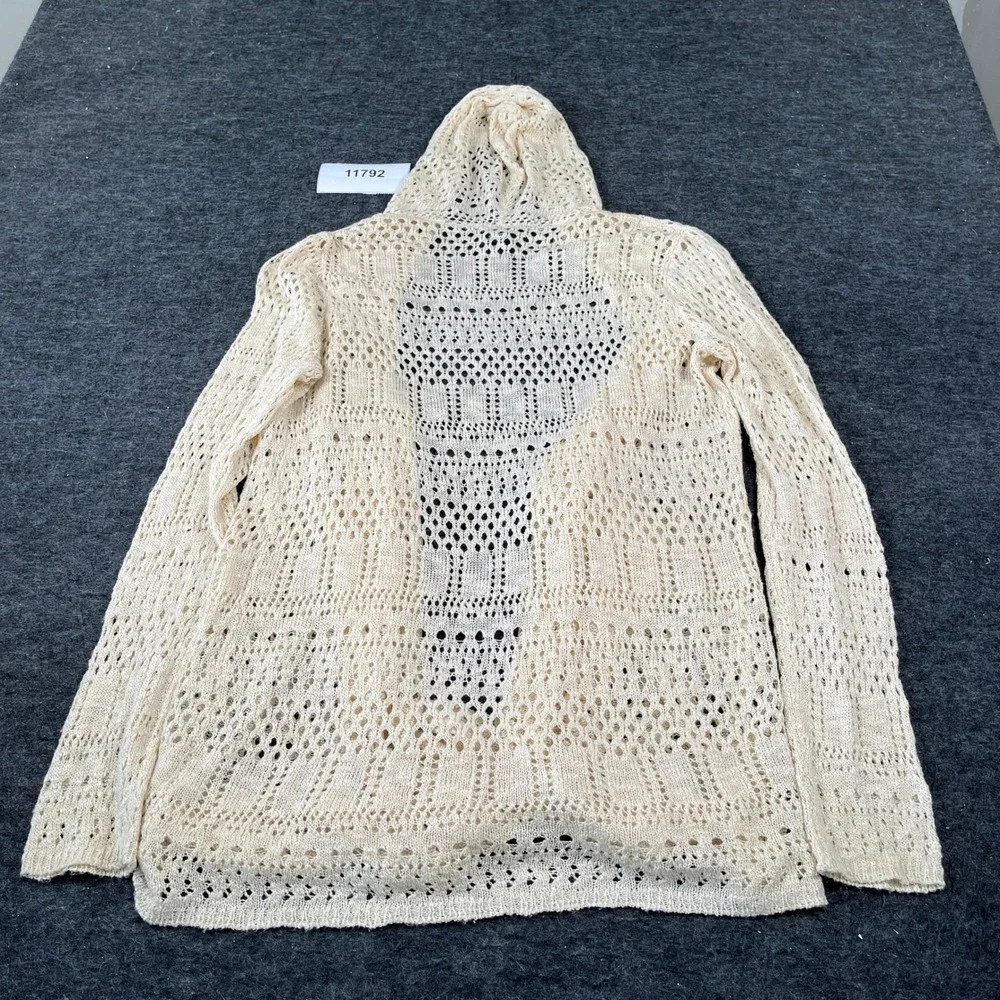 Rue21 Cardigan Women's Large Cream Crochet Lightweight Long Sleeve Open Front